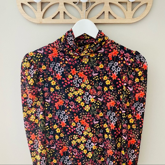 Free People Gather Print Turtleneck Top Sz XS - Picture 2 of 10